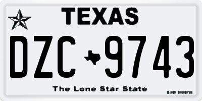 TX license plate DZC9743