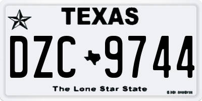 TX license plate DZC9744
