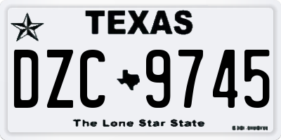 TX license plate DZC9745