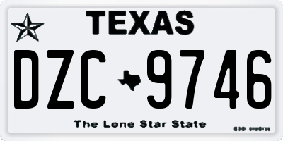 TX license plate DZC9746