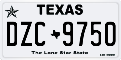 TX license plate DZC9750