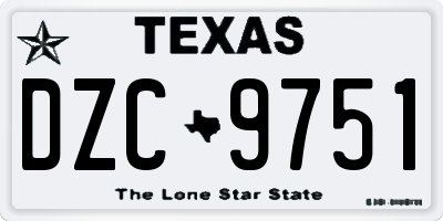 TX license plate DZC9751