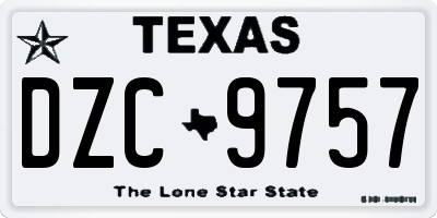 TX license plate DZC9757