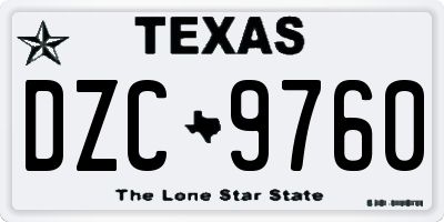 TX license plate DZC9760