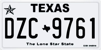 TX license plate DZC9761