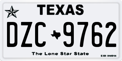 TX license plate DZC9762