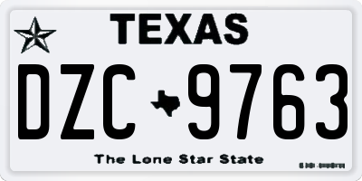TX license plate DZC9763
