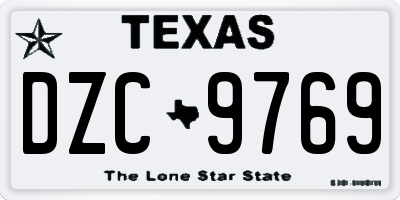 TX license plate DZC9769
