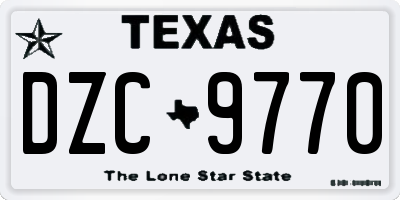 TX license plate DZC9770