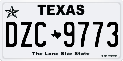 TX license plate DZC9773