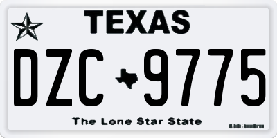 TX license plate DZC9775