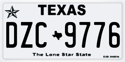 TX license plate DZC9776