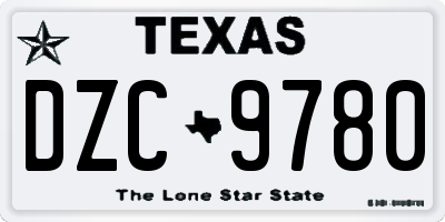 TX license plate DZC9780