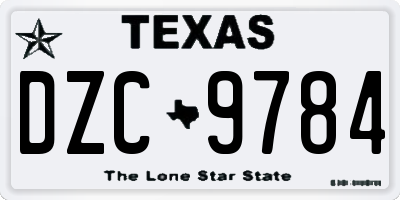 TX license plate DZC9784