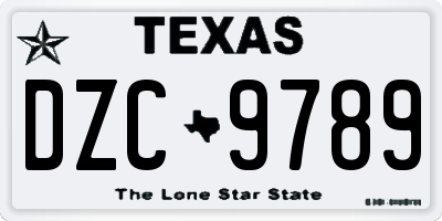 TX license plate DZC9789