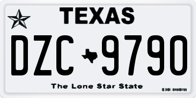 TX license plate DZC9790