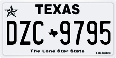TX license plate DZC9795