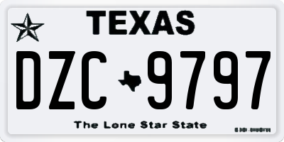 TX license plate DZC9797