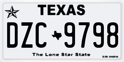 TX license plate DZC9798