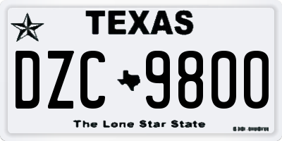 TX license plate DZC9800
