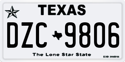 TX license plate DZC9806