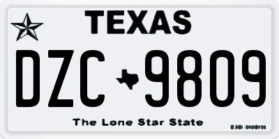 TX license plate DZC9809