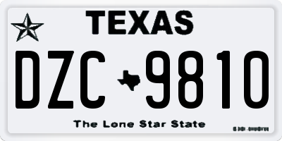 TX license plate DZC9810