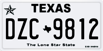 TX license plate DZC9812