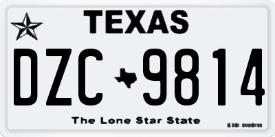 TX license plate DZC9814