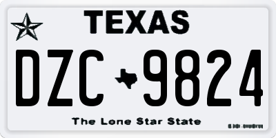 TX license plate DZC9824