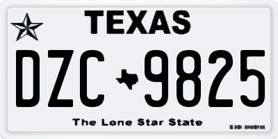 TX license plate DZC9825