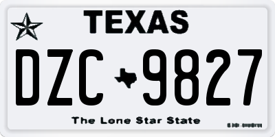 TX license plate DZC9827