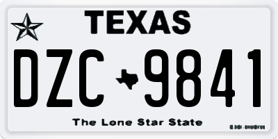TX license plate DZC9841