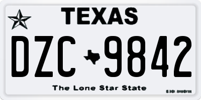 TX license plate DZC9842