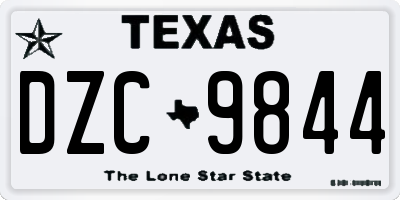TX license plate DZC9844