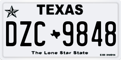 TX license plate DZC9848