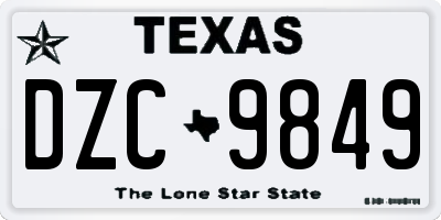 TX license plate DZC9849