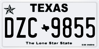 TX license plate DZC9855
