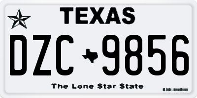 TX license plate DZC9856