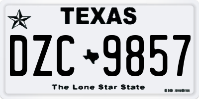 TX license plate DZC9857