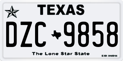 TX license plate DZC9858