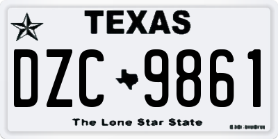 TX license plate DZC9861
