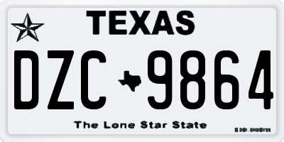 TX license plate DZC9864