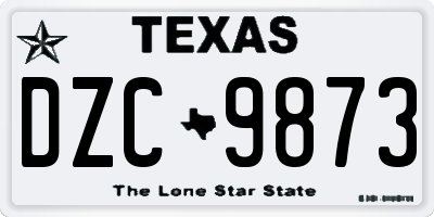 TX license plate DZC9873