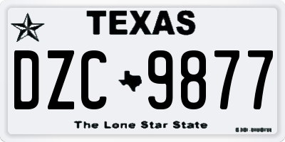 TX license plate DZC9877
