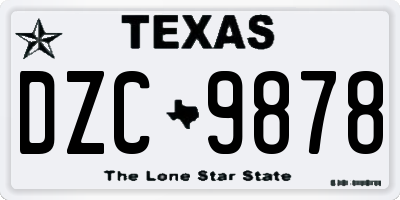 TX license plate DZC9878