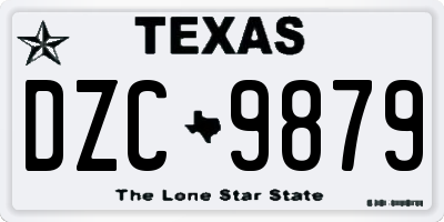 TX license plate DZC9879