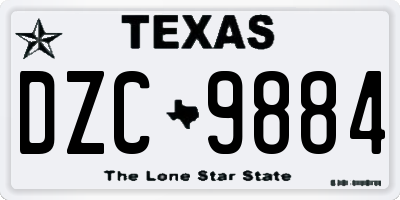 TX license plate DZC9884