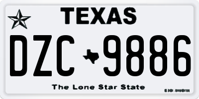 TX license plate DZC9886