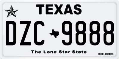 TX license plate DZC9888